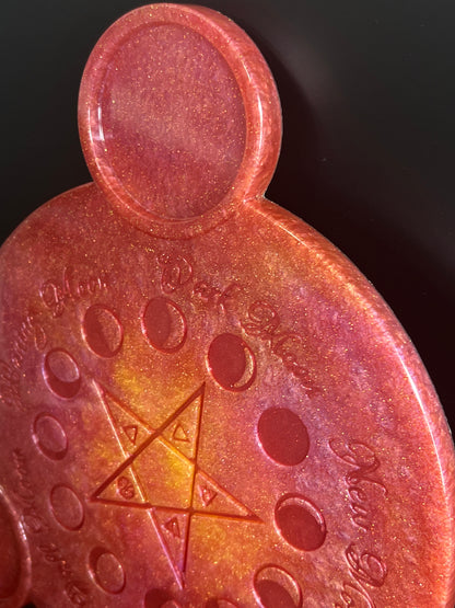 🔥 Sunfire Dawn Moon-Phase Ritual Altar Candle Tray | Solar Flare Pentacle