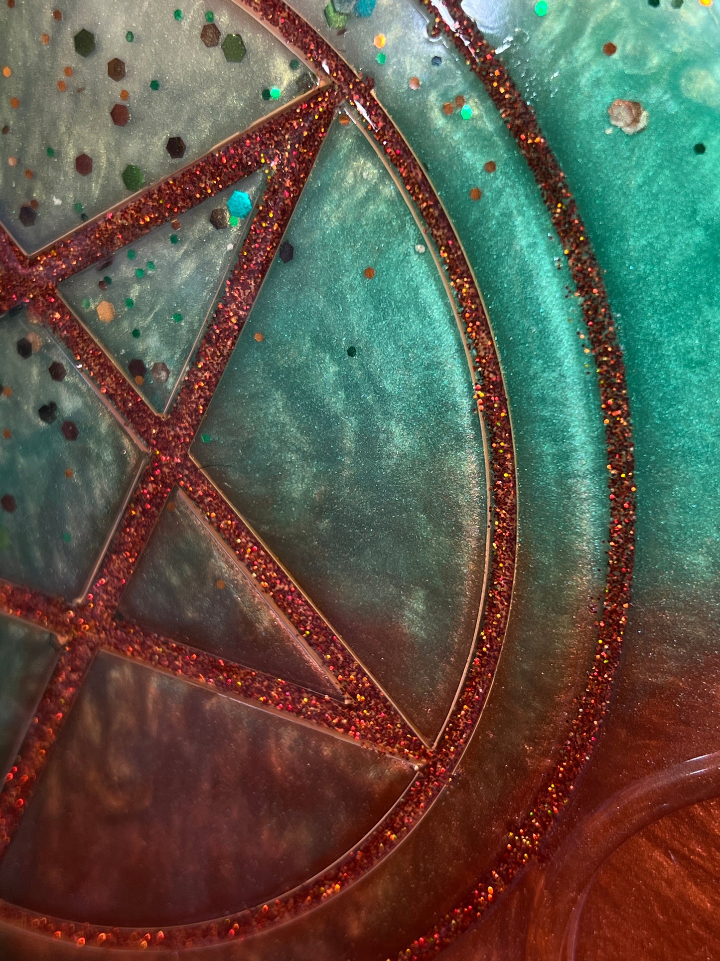 🍂 Enchanted Grove Ritual Altar Candle Tray | Autumn Earth Pentacle