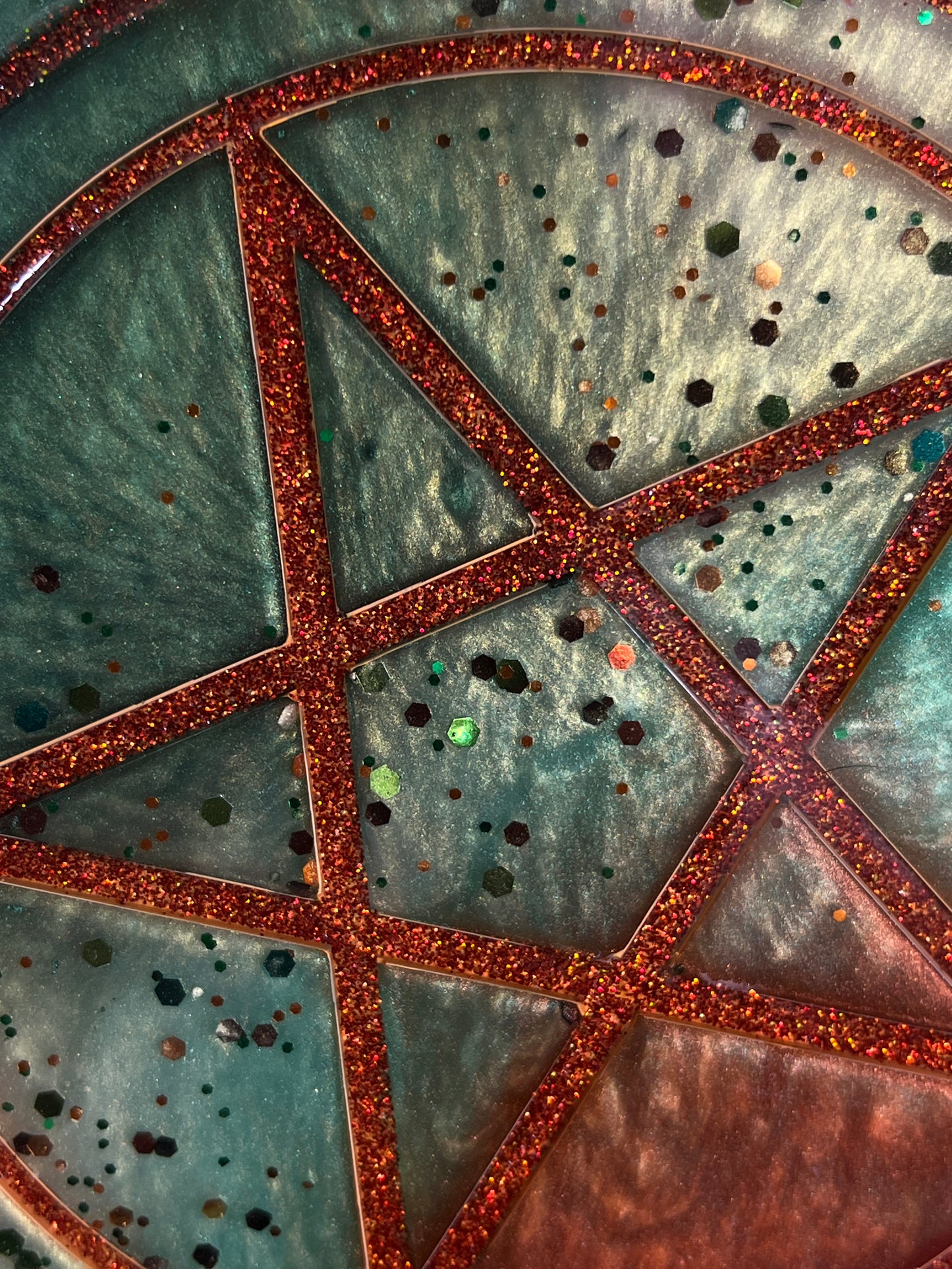 🍂 Enchanted Grove Ritual Altar Candle Tray | Autumn Earth Pentacle