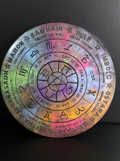 ✨ Cosmic Storm Wheel of the Year Altar Tray ✨