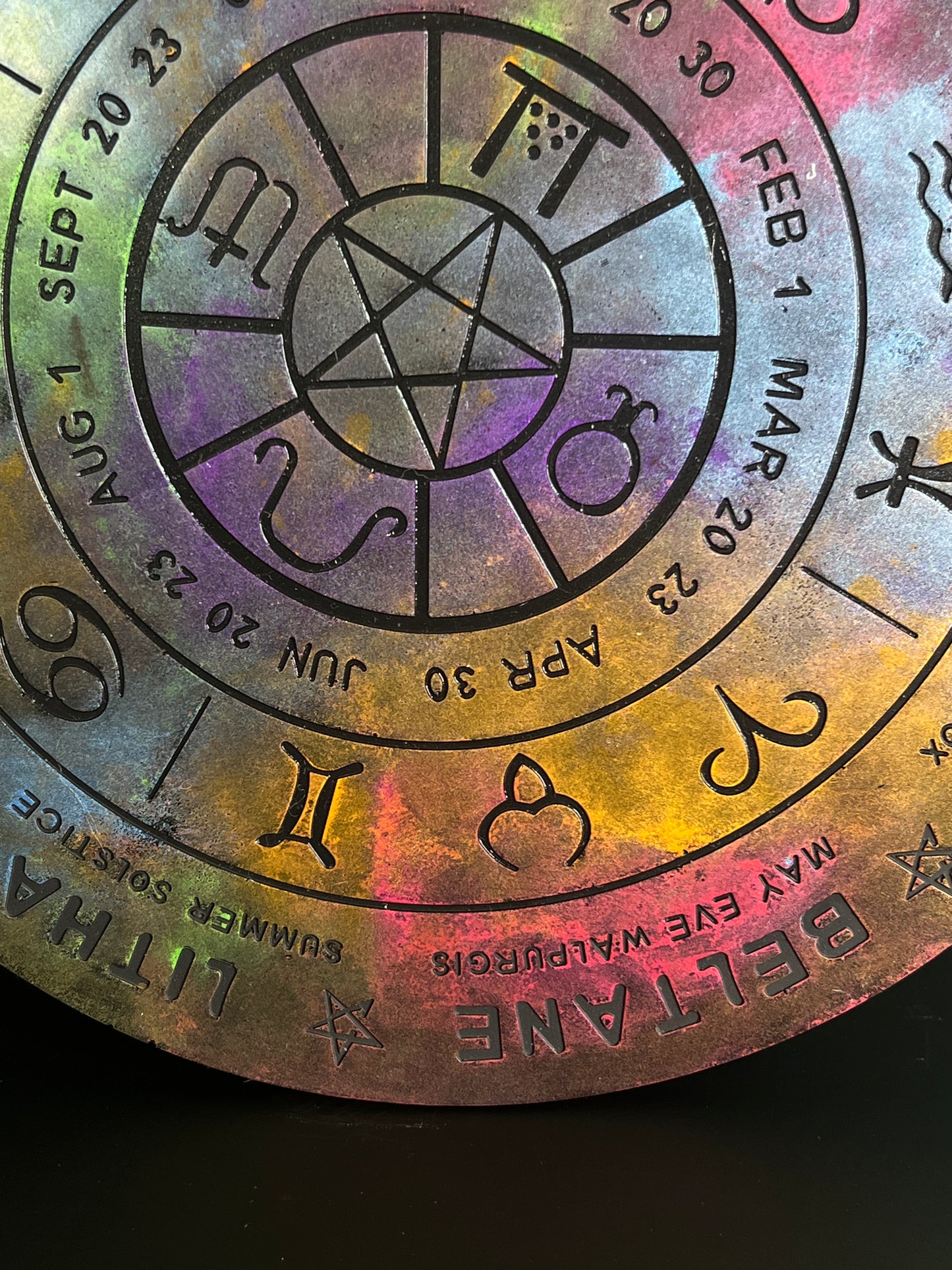 ✨ Cosmic Storm Wheel of the Year Altar Tray ✨