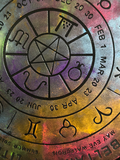 ✨ Cosmic Storm Wheel of the Year Altar Tray ✨