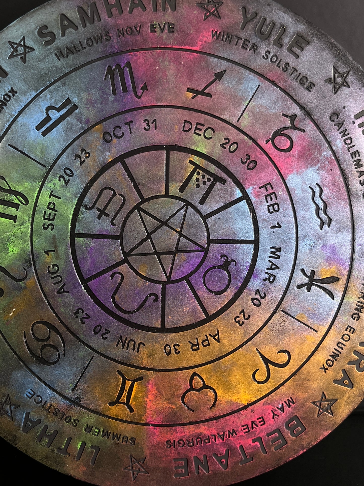 ✨ Cosmic Storm Wheel of the Year Altar Tray ✨