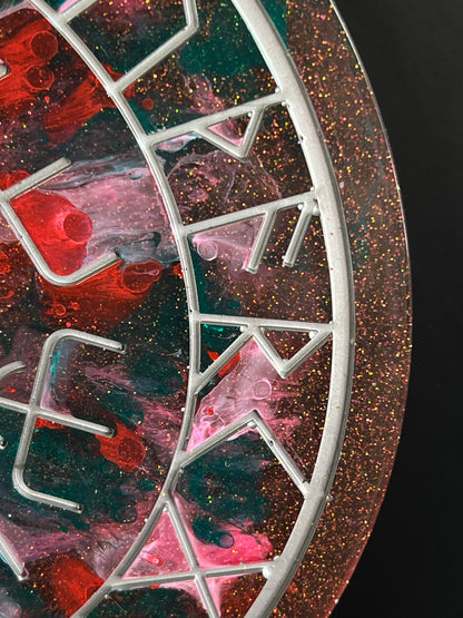 🌑Blood Moon Runic Compass Wheel ✨ | Elder Futhark Ritual Altar Tool