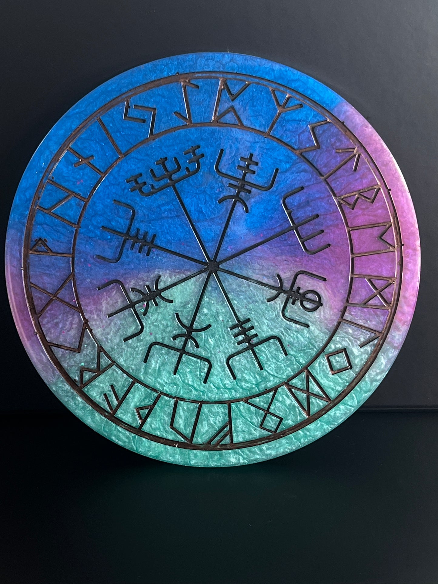 🌊Mystic Tides Runic Compass Wheel ✨ | Elder Futhark Ritual Altar Tool
