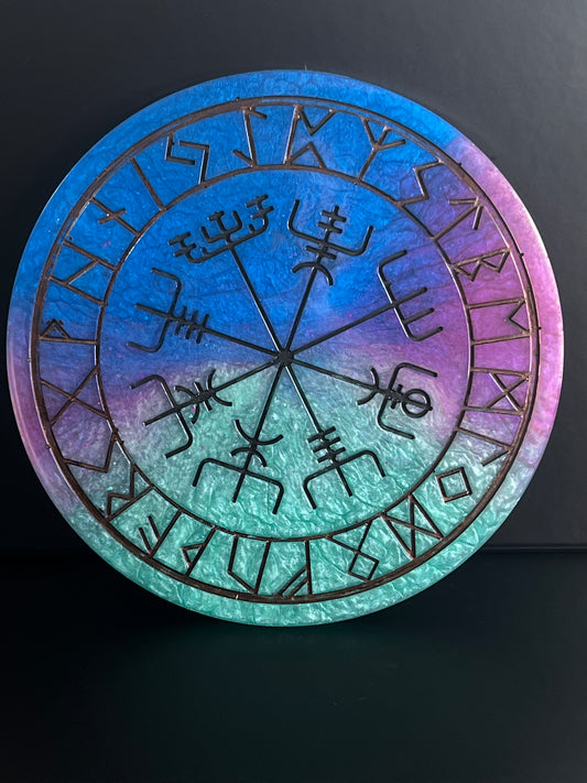 🌊Mystic Tides Runic Compass Wheel ✨ | Elder Futhark Ritual Altar Tool