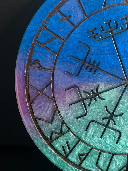 🌊Mystic Tides Runic Compass Wheel ✨ | Elder Futhark Ritual Altar Tool