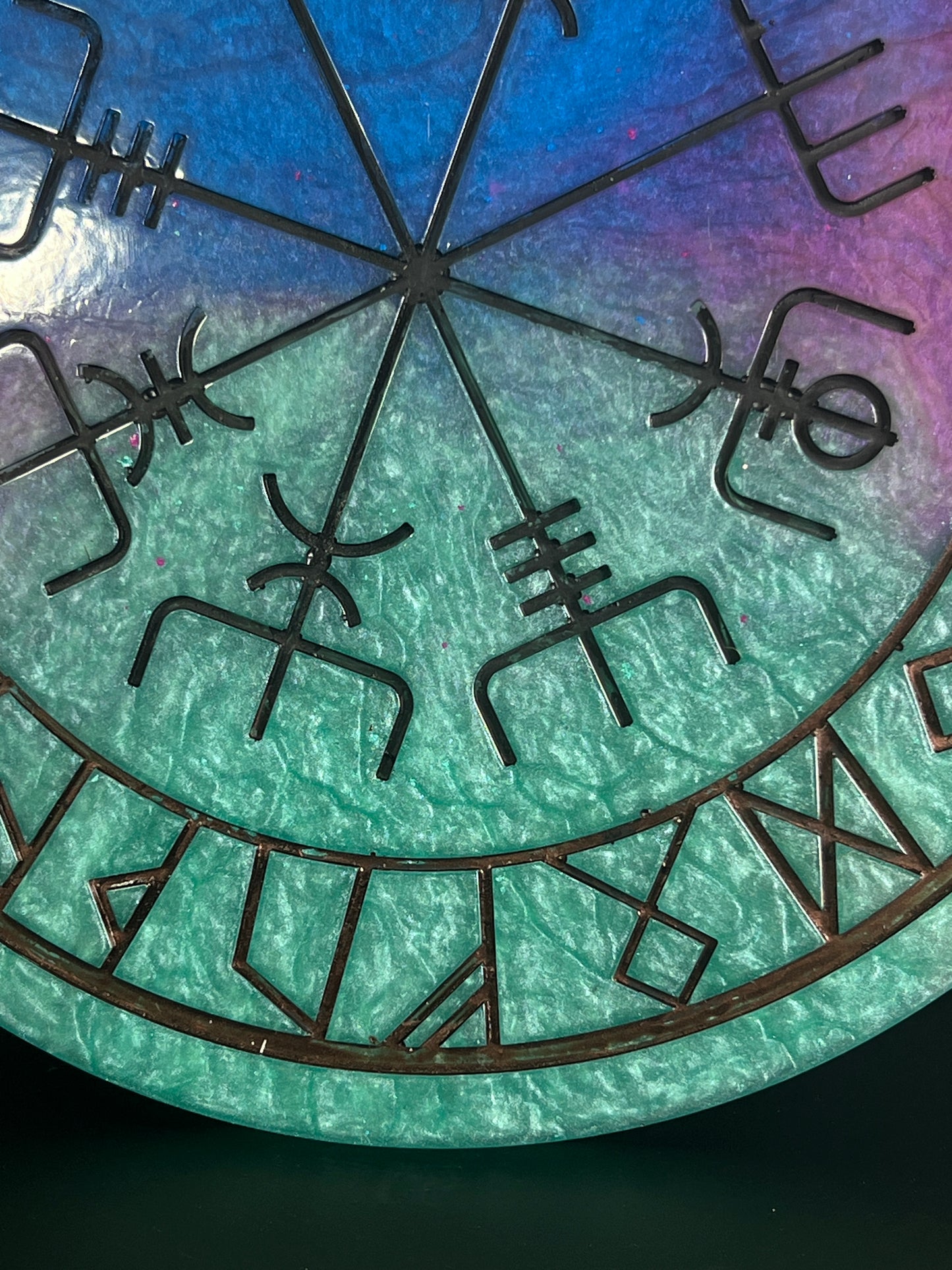 🌊Mystic Tides Runic Compass Wheel ✨ | Elder Futhark Ritual Altar Tool