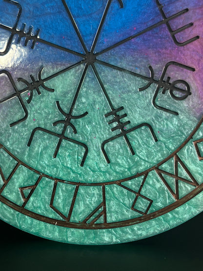 🌊Mystic Tides Runic Compass Wheel ✨ | Elder Futhark Ritual Altar Tool
