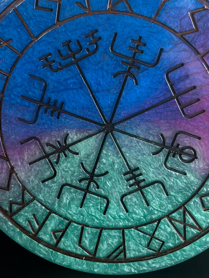 🌊Mystic Tides Runic Compass Wheel ✨ | Elder Futhark Ritual Altar Tool