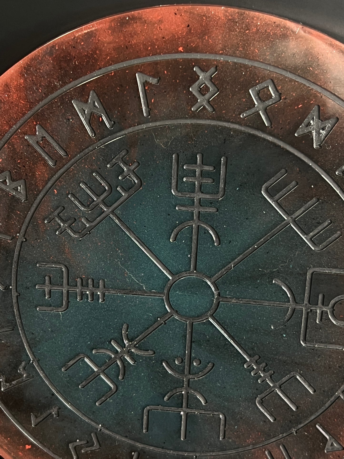 ⚒️ Forged Ember Runic Compass Wheel ✨ | Elder Futhark Ritual Altar Tool