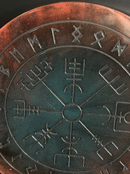 ⚒️ Forged Ember Runic Compass Wheel ✨ | Elder Futhark Ritual Altar Tool