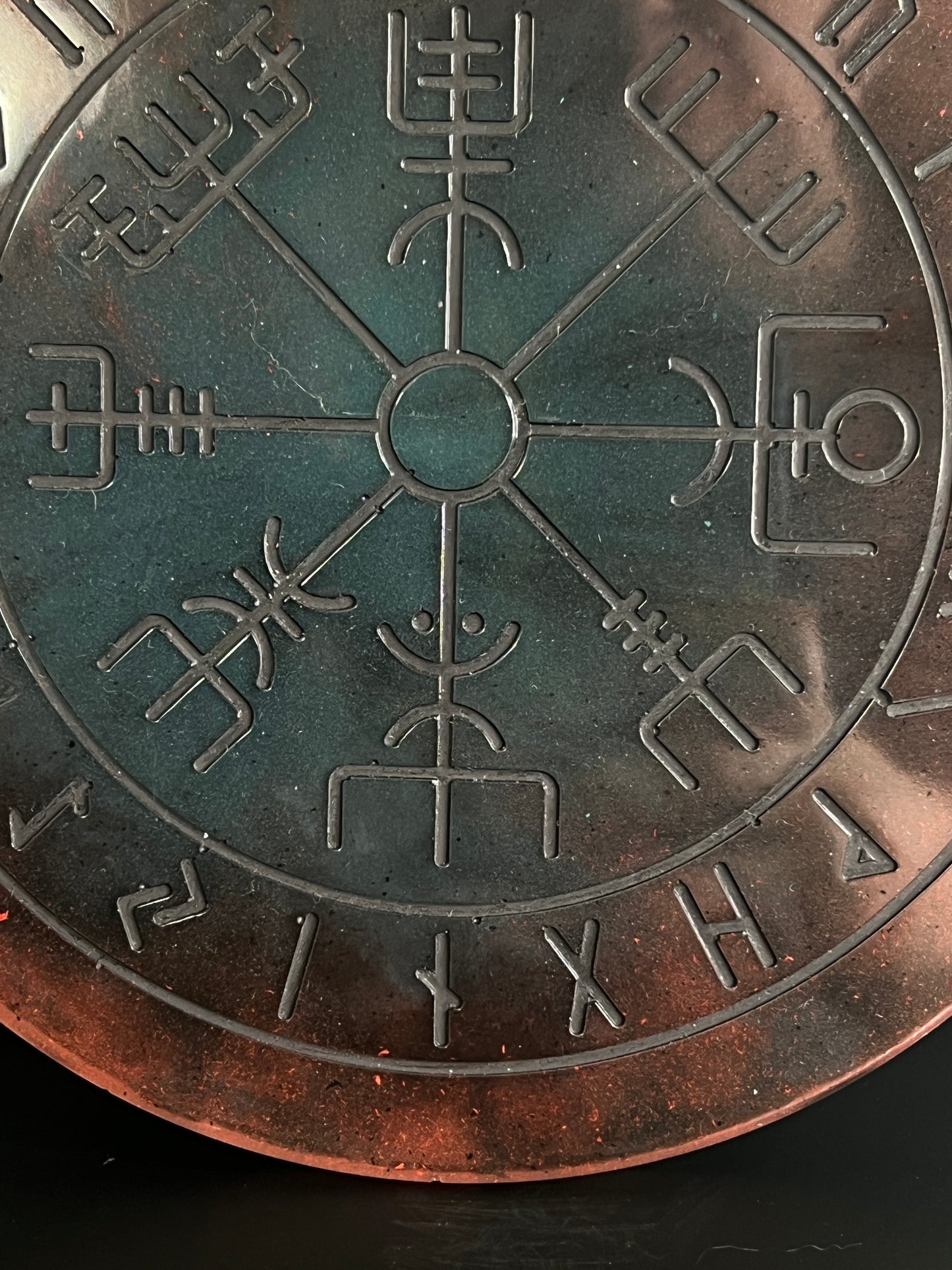 ⚒️ Forged Ember Runic Compass Wheel ✨ | Elder Futhark Ritual Altar Tool