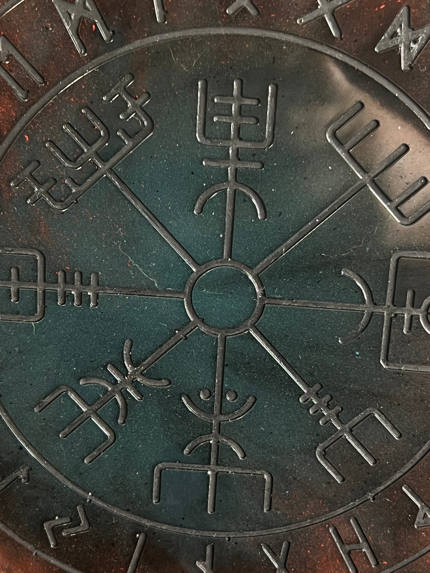 ⚒️ Forged Ember Runic Compass Wheel ✨ | Elder Futhark Ritual Altar Tool