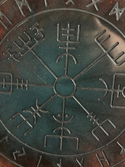 ⚒️ Forged Ember Runic Compass Wheel ✨ | Elder Futhark Ritual Altar Tool