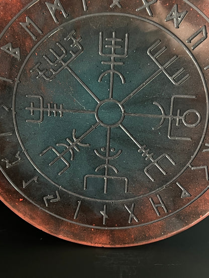 ⚒️ Forged Ember Runic Compass Wheel ✨ | Elder Futhark Ritual Altar Tool
