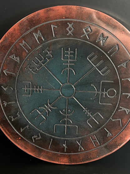 ⚒️ Forged Ember Runic Compass Wheel ✨ | Elder Futhark Ritual Altar Tool