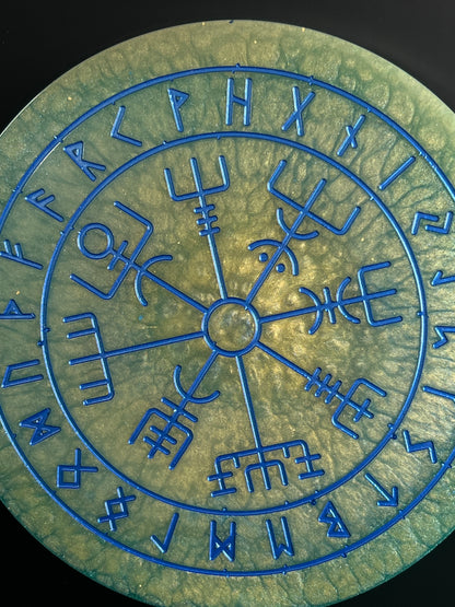 👑 Ancient Royalty Runic Compass Wheel ✨ | Elder Futhark Ritual Altar Tool