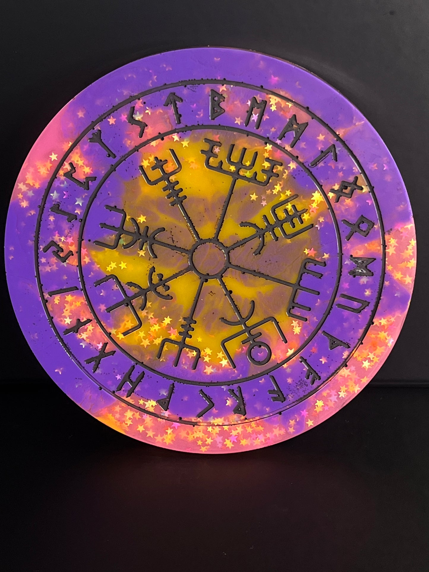 🌟 Celestial Dream Runic Compass Wheel✨ | Elder Futhark Ritual Altar Tool