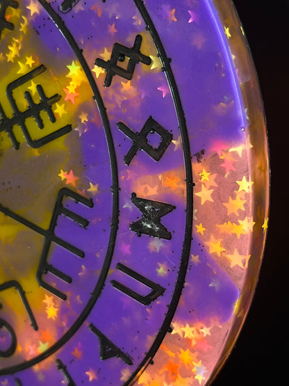 🌟 Celestial Dream Runic Compass Wheel✨ | Elder Futhark Ritual Altar Tool