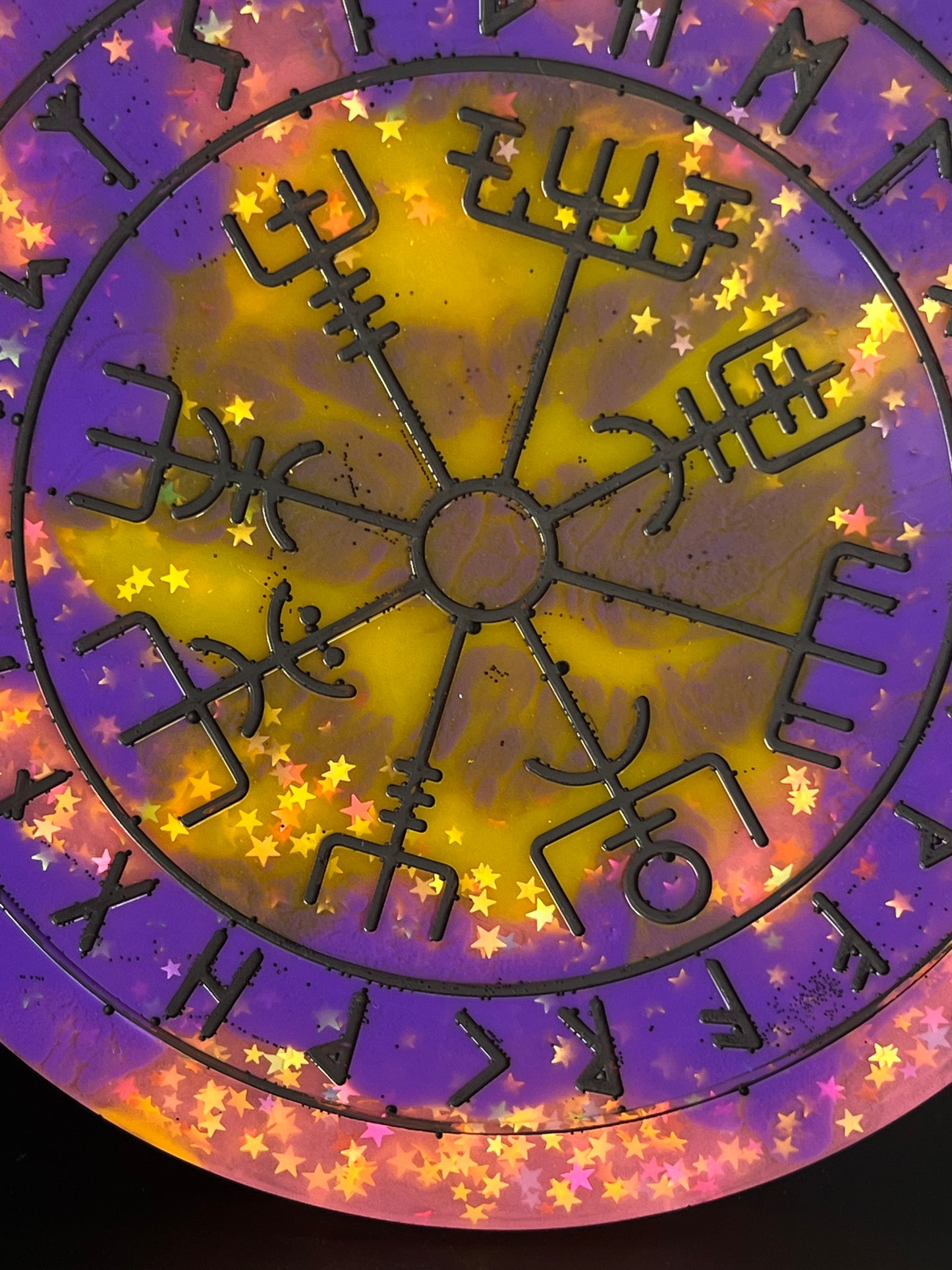 🌟 Celestial Dream Runic Compass Wheel✨ | Elder Futhark Ritual Altar Tool