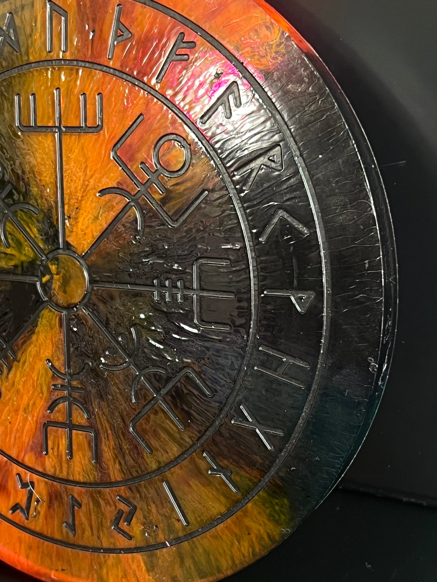 🌈 Rainbow Runic Compass Wheel ✨| Nordic Magic Altar Decor