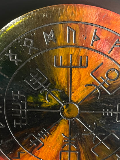 🌈 Rainbow Runic Compass Wheel ✨| Nordic Magic Altar Decor