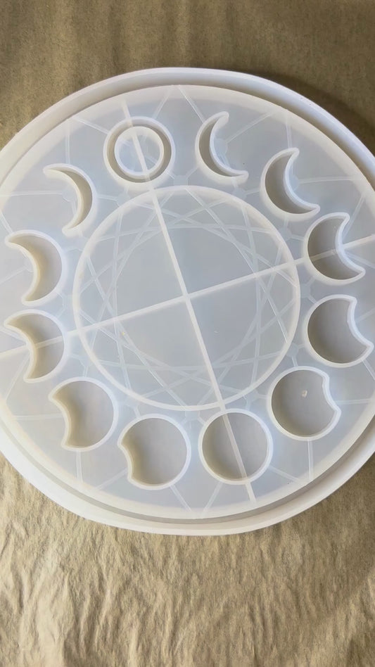 ✨ Celestial Tide 3-D Moon Phase Tray — Holographic Altar Centerpiece ✨