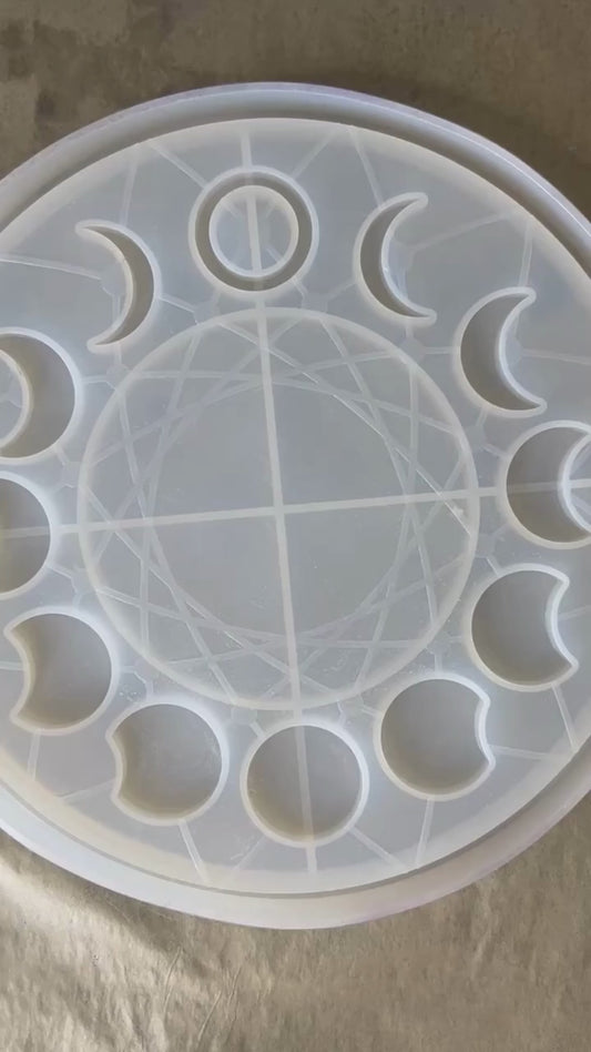 ✨ Nebula Drift 3-D Moon Phase Tray — Iridescent Cosmic Ritual Wheel ✨