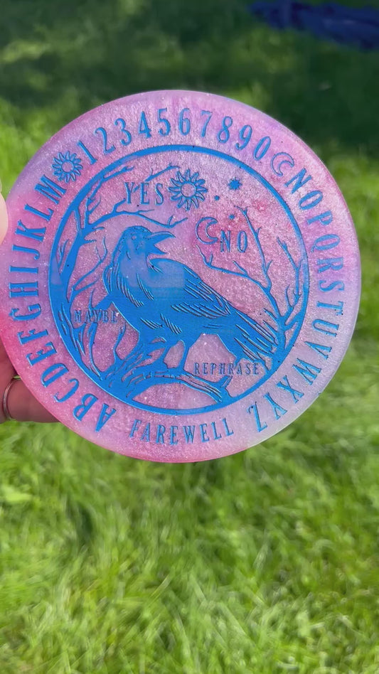 🪶 Skybound Raven Talking Board | Wisdom & Clear Voice Divination Disc (6”)