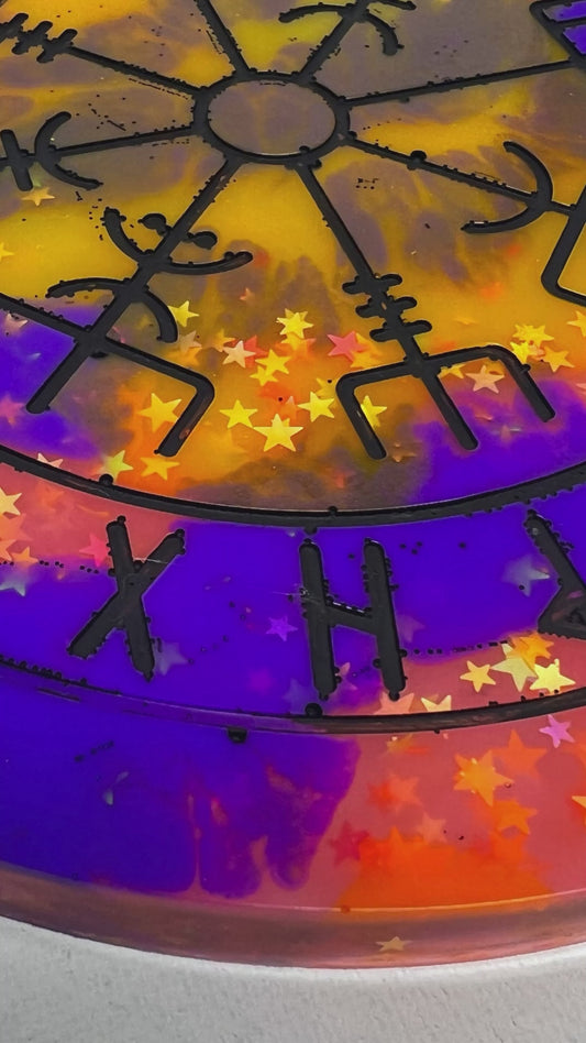 🌟 Celestial Dream Runic Compass Wheel✨ | Elder Futhark Ritual Altar Tool