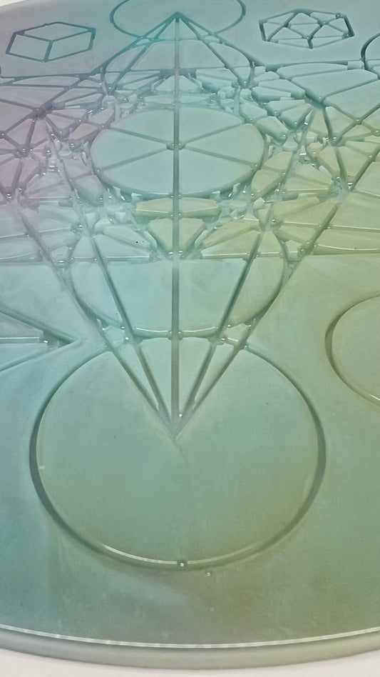 ✨ Celestial Dawn Sacred Geometry Tray | Pastel Aura Altar Disc