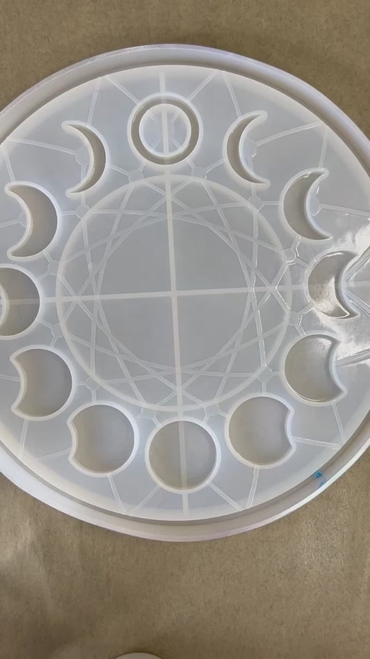 ✨ Amethyst Moonrise 3-D Moon Phase Tray — Enchanted Lunar Altar Wheel ✨