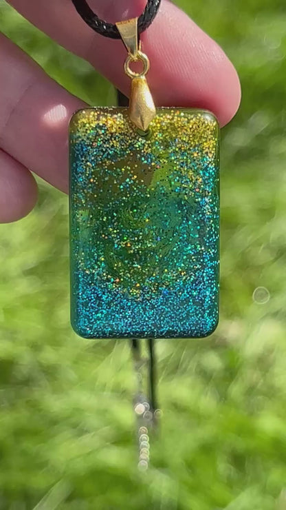 Aurora Constellation — Holographic Glitter Resin Pendant