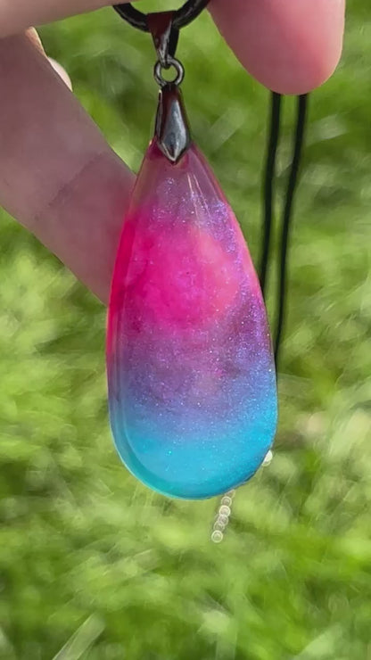 Rose & Reverie — Pink Ombre Resin Pendant